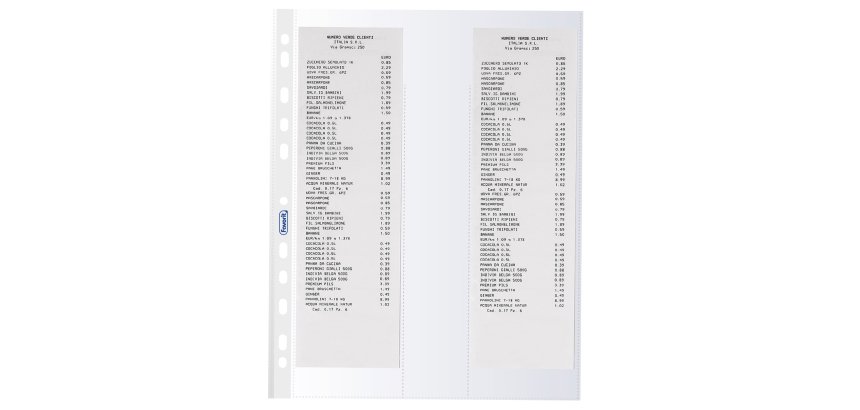 Buste forate - per 4 scontrini fiscali - 25,2 x 30,7 cm - Favorit - conf. 10 pezzi