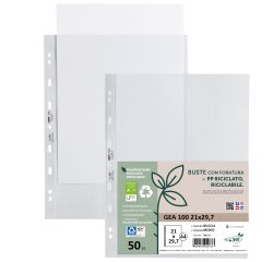 Buste forate Gea 100 - PP riciclato - buccia medium - 21 x 29,7 cm - Sei rota - conf. 50 pezzi