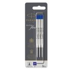 Refill sfera QuinkFlow - punta media - metallo - blu - Parker - blister 3 pezzi