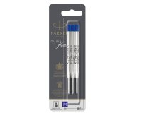 Refill sfera QuinkFlow - punta media - metallo - blu - Parker - blister 3 pezzi