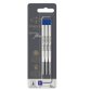 Refill sfera QuinkFlow - punta media - metallo - blu - Parker - blister 3 pezzi