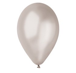 Palloncini in lattice metallizzati - Ø 26 cm - argento - Big Party - conf. 16 pezzi