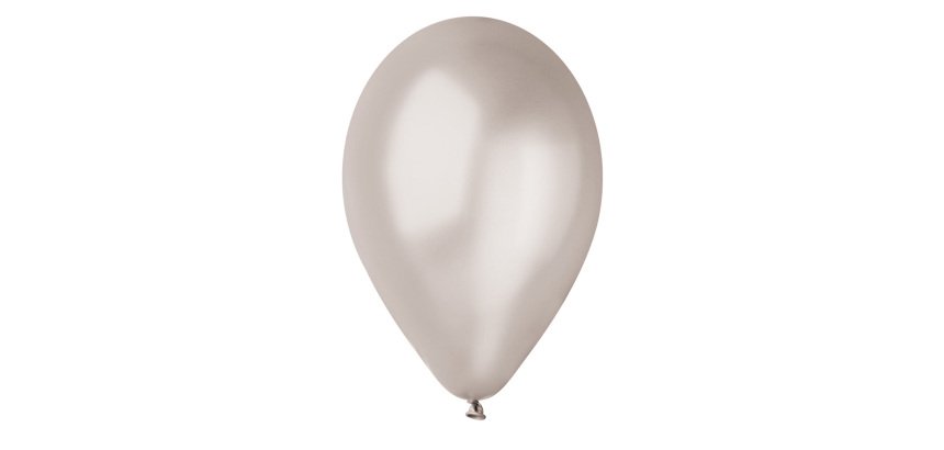 Palloncini in lattice metallizzati - Ø 26 cm - argento - Big Party - conf. 16 pezzi