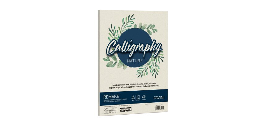Carta Calligraphy Nature Remake - A4 - 250 gr - perla - Favini - conf. 50 fogli