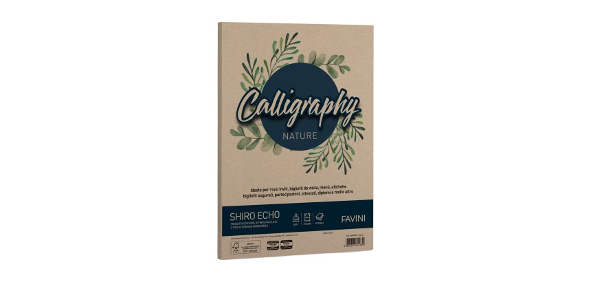 Carta Calligraphy Nature Shiro Eco - A4 - 120 gr - legno - Favini - conf. 50 fogli