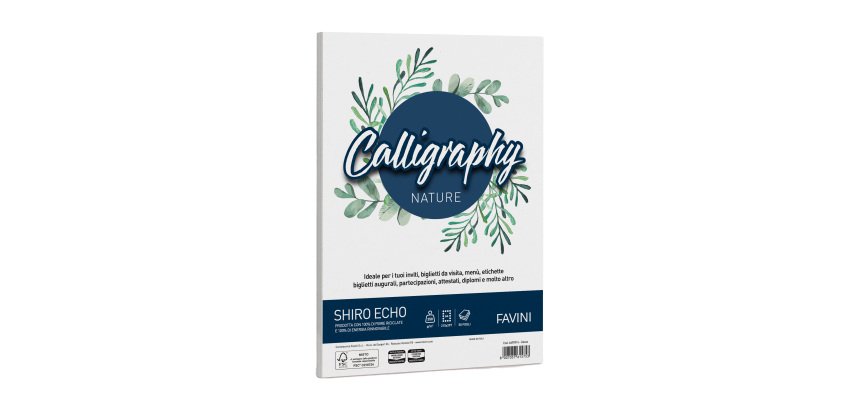 Carta Calligraphy Nature Shiro Eco - A4 - 250 gr - gesso - Favini - conf. 50 fogli