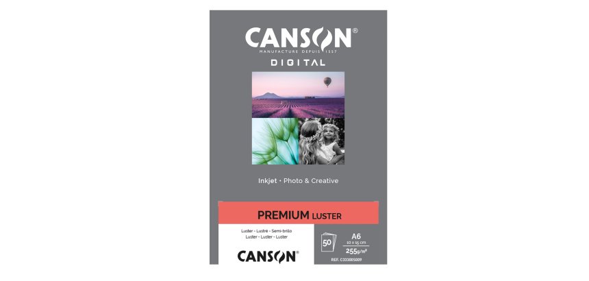 Carta Inkjet Premium - 10 x 15 cm - 255 gr - 50 fogli - lucida - Canson