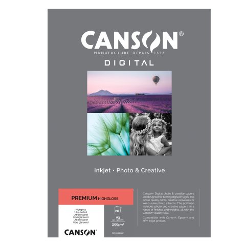 Carta Inkjet Premium - A3 - 255 gr - 20 fogli - lucida - Canson