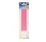 Candeline matite - 15 cm - rosa - Big Party - conf.12 pezzi