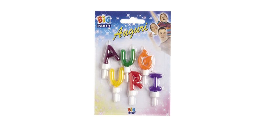 Set candeline - Auguri - colori assoriti - Big Party