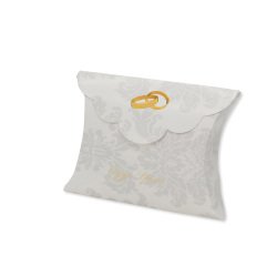Scatolina portaconfetti - sposi - carta - 10 x 8 x 3 cm - Big Party - conf.25 pezzi