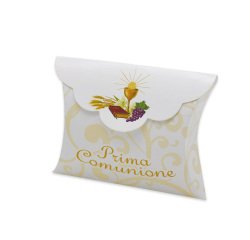 Scatolina portaconfetti - Comunione - carta - 10 x 8 x 3 cm - Big Party - conf.25 pezzi