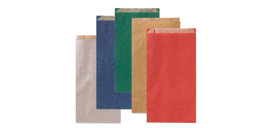 Sacchetti a soffietto - 8 x16+2,5 cm - colori scuri assortiti - Rex Sadoch - conf. 100 pezzi