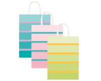 Shopper bicolor - con manici - carta ritorta - 26 x 12 x 36 cm - colori assortiti - Rex Sadoch
