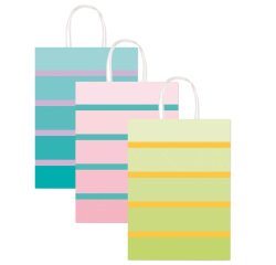 Shopper bicolor - con manici - carta ritorta - 26 x 12 x 36 cm - colori assortiti - Rex Sadoch