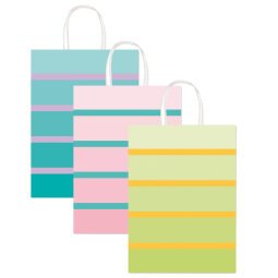 Shopper bicolor - con manici - carta ritorta - 26 x 12 x 36 cm - colori assortiti - Rex Sadoch