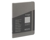 Taccuino Ecoqua Plus - con elastico - rilegatura cucita - A5 - 5 mm - 80 fogli - artracite - Fabriano