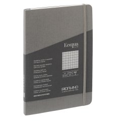 Taccuino Ecoqua Plus - con elastico - rilegatura cucita - A5 - 5 mm - 80 fogli - artracite - Fabriano