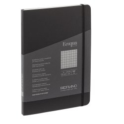 Taccuino Ecoqua Plus - con elastico - rilegatura cucita - A5 - 5 mm - 80 fogli - nero - Fabriano