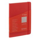Taccuino Ecoqua Plus - con elastico - rilegatura cucita - A5 - 5 mm - 80 fogli - righe - lampone - Fabriano