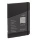 Taccuino Ecoqua Plus - con elastico - rilegatura cucita - A5 - 5 mm - 80 fogli - righe -  nero - Fabriano