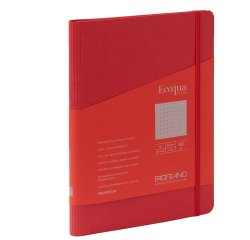 Taccuino Ecoqua Plus - con elastico - spiralato - A5 - 70 fogli - puntinato - lampone - Fabriano