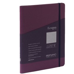 Taccuino Ecoqua Plus - con elastico - spiralato - A5 - 70 fogli - puntinato - vino - Fabriano