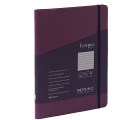 Taccuino Ecoqua Plus - con elastico - spiralato - A5 - 70 fogli - righe - vino - Fabriano
