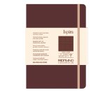 Taccuino Ispira - con elastico - copertina rigida - A5 - 96 fogli - puntinato - marrone - Fabriano