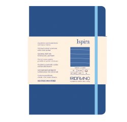 Taccuino Ispira - con elastico - copertina rigida - A5 - 96 fogli - righe - blu royal - Fabriano