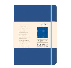 Taccuino Ispira - con elastico - copertina flessibile - A5 - 96 fogli - puntinato - blu royal - Fabriano