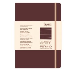 Taccuino Ispira - con elastico - copertina flessibile - A5 - 96 fogli - righe - marrone - Fabriano