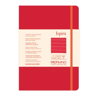 Taccuino Ispira - con elastico - copertina rigida - A5 - 96 fogli - righe -  rosso - Fabriano su