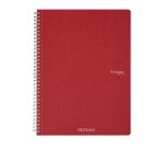Maxiquaderno Ecoqua original - A4 - 90gr - 5mm - 70 fogli - rosso scuro - spiralato - Fabriano