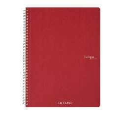 Maxiquaderno Ecoqua original - spiralato - A4 - 90gr - 5mm - 70 fogli - rosso scuro - Fabriano