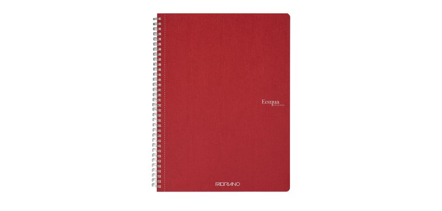 Maxiquaderno Ecoqua original - A4 - 90gr - 5mm - 70 fogli - rosso scuro - spiralato - Fabriano