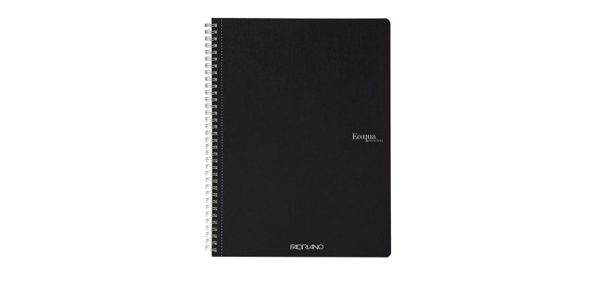 Maxiquaderno Ecoqua original - A4 - 90 gr - 5 mm - 70 fogli - nero - spiralato - Fabriano