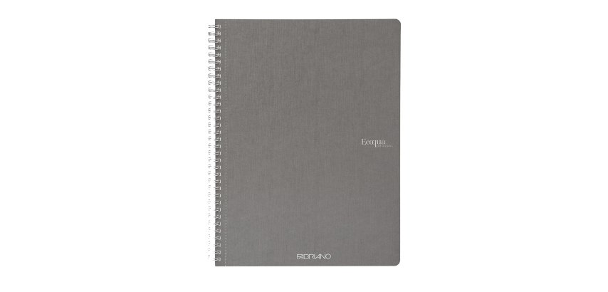 Maxiquaderno Ecoqua original - A4 - 90 gr - 1 rigo - 70 fogli - antracite - spiralato - Fabriano