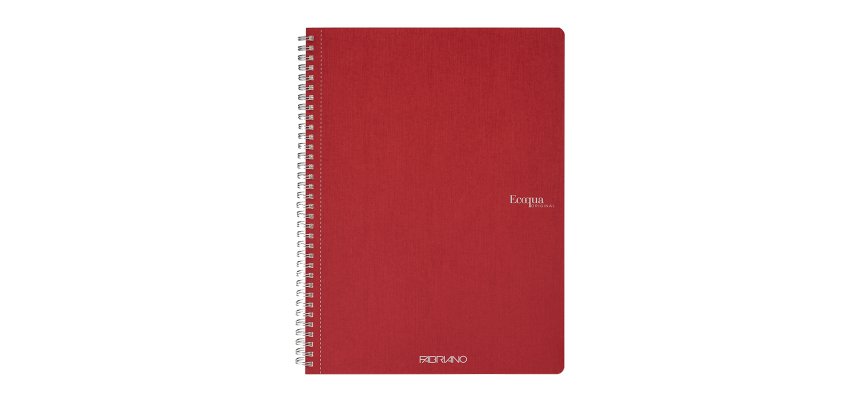 Maxiquaderno Ecoqua original - A4 - 90 gr - 1 rigo - 70 fogli - rosso scuro - spiralato - Fabriano