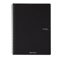Maxiquaderno Ecoqua original - spiralato - A4 - 90 gr - 1 rigo - 70 fogli - nero - Fabriano