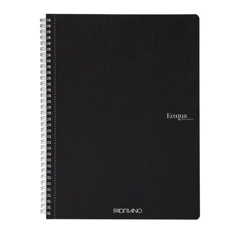 Maxiquaderno Ecoqua original - spiralato - A4 - 90 gr - 1 rigo - 70 fogli - nero - Fabriano