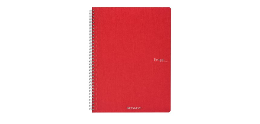 Maxiquaderno Ecoqua original - A4 - 90gr - 1 rigo - 70 fogli - lampone - spiralato - Fabriano