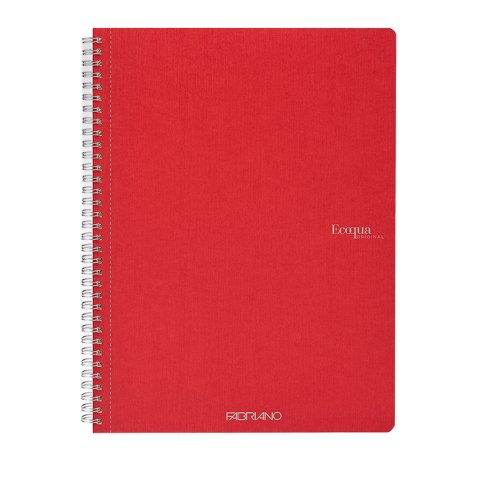 Maxiquaderno Ecoqua original - spiralato - A4 - 90gr - 1 rigo - 70 fogli - lampone - Fabriano