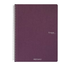 Maxiquaderno Ecoqua original - spiralato - A4 - 90 gr - 1 rigo - 70 fogli - vino - Fabriano