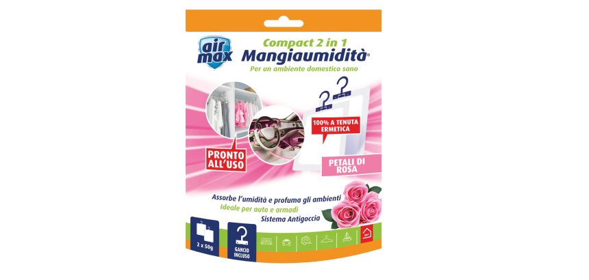 Mangiaumidità appendibile compact 2 in1 - petali di rosa - 50 gr - Air Max