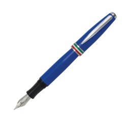 Penna stilografica Aldo Domani - punta M - fusto azzurro italia - Monteverde