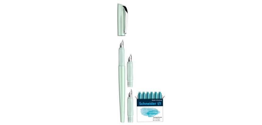 Set penna stilografica Callissima - 3 punte intercambiabili incluse - fusto verde menta - Schneider