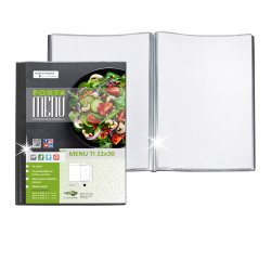 Porta menù TI - 4 buste - personalizzabile - 22 x 30 cm - nero - Sei Rota