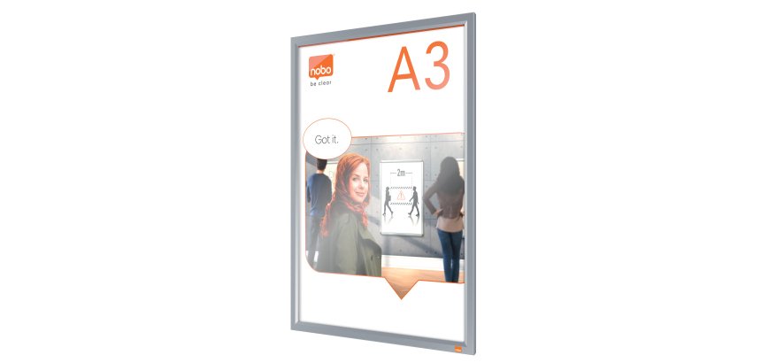 Cornice Impression PRO - a clip - A3 - alluminio - Nobo