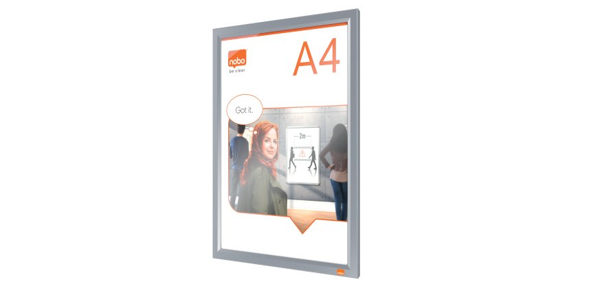 Cornice Impression PRO - a clip - A4 - alluminio - Nobo